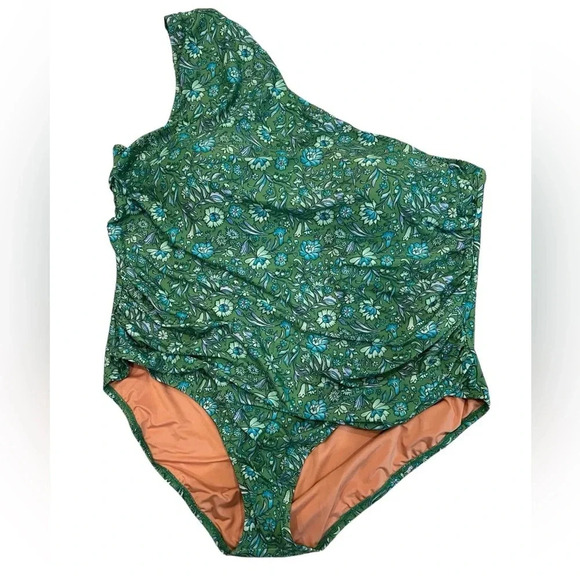 NWT J Crew Ruched One Shoulder One Piece - Picture 2 of 5